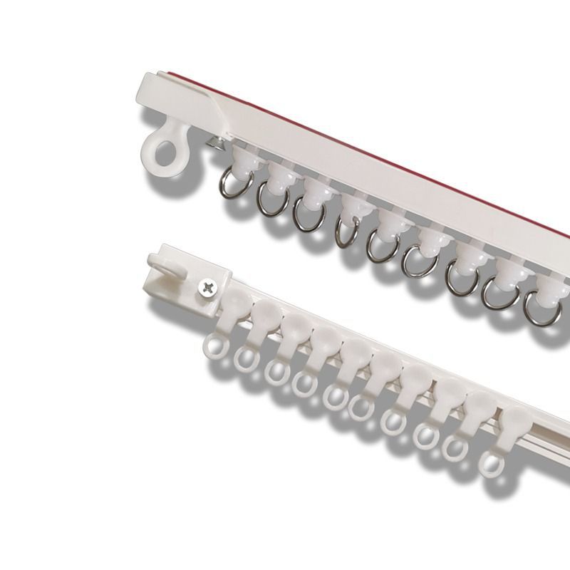 Curtain Track No-Drill Slide Rail Side-Mounted Silent Guide Rail Accessories Curtain Rod Adhesive Rail Slide Track Adhesive Pulley Installation