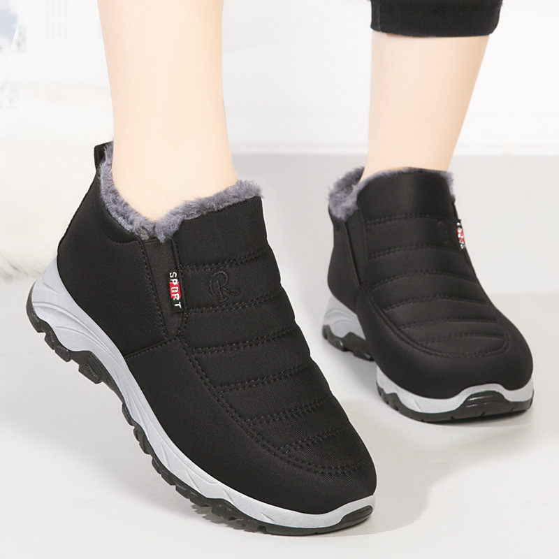 2024 new cotton boots foreign trade women's boots middle-aged and elderly cotton shoes for men and women with snow boots plus velvet padded warm shoes