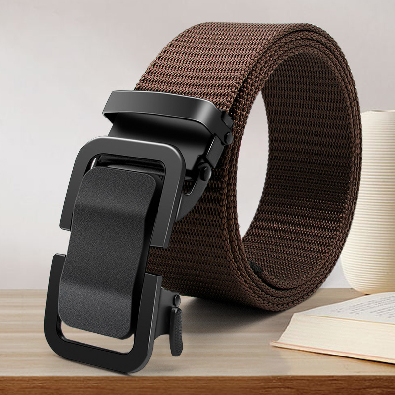 Belt Men's Trendy Student 2024 New Canvas Automatic Buckle Belt Popular Easiest for Match Trendy Waist Upgraded Model