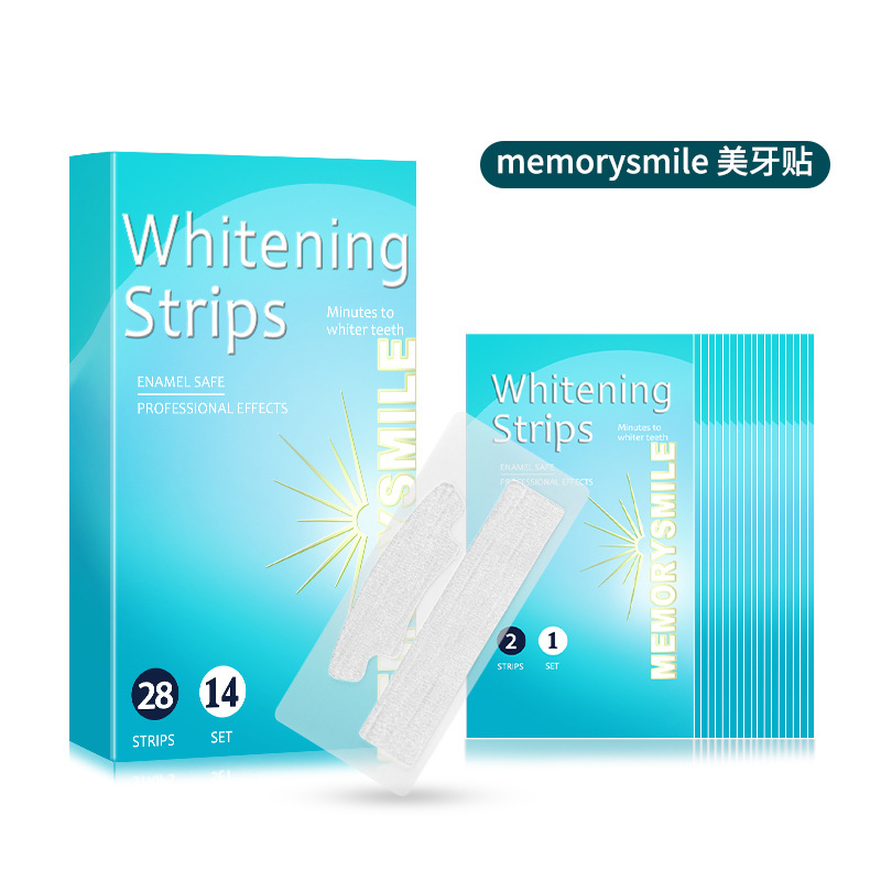 Cross-Border Exclusive for Whitening Teeth, Tooth Whitening Patch, Alcohol-Free Gel Patch, Tooth Whitening Strip, 14 Pairs, 28 Patches Wholesale