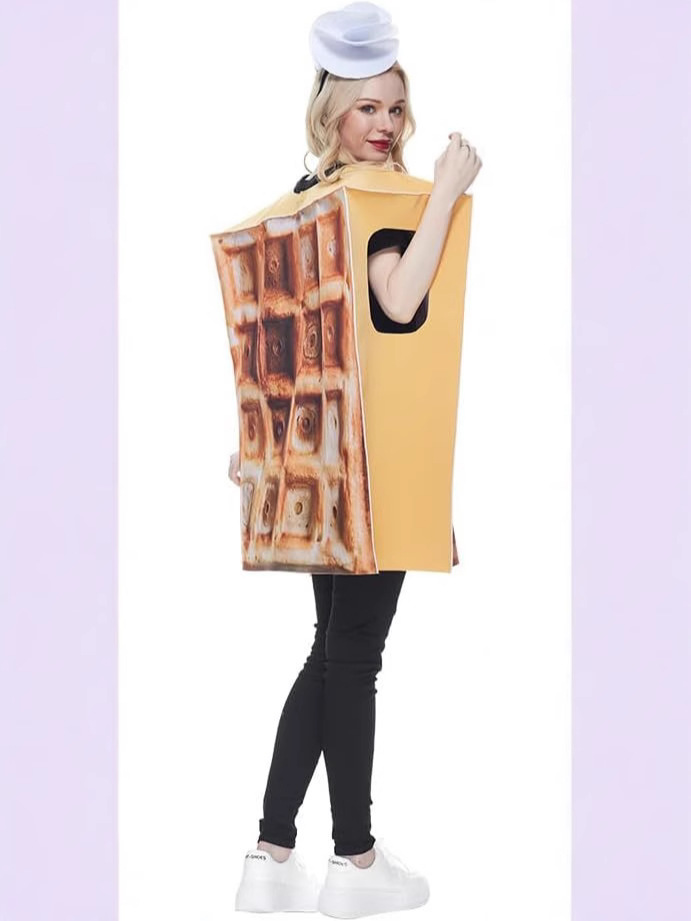 Cross Border Amazon Hot Sale Halloween Adult Cream Waffle Food Party Cosplay Costume COS