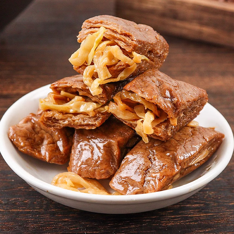 Original Flavor Dried Tofu with Shredded Bamboo Shoots, Dried Bamboo Shoots, Fujian Specialty, Bamboo Shoot and Tofu Snacks, Grilled Meat Tofu, Individually Packaged