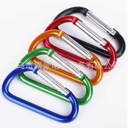 No.5 Mountaineering Buckle Aluminum Alloy D-shaped Hanging Buckle Outdoor Rock Climbing Safety Buckle Spring Hook Luggage Backpack Hook