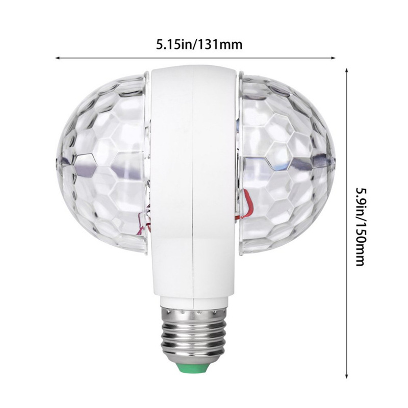 Led Two-Way Crystal Magic Ball Stage Light 6 Color Double-Head Rotating Stage Light Atmosphere Light Mini Disco Colorful Light