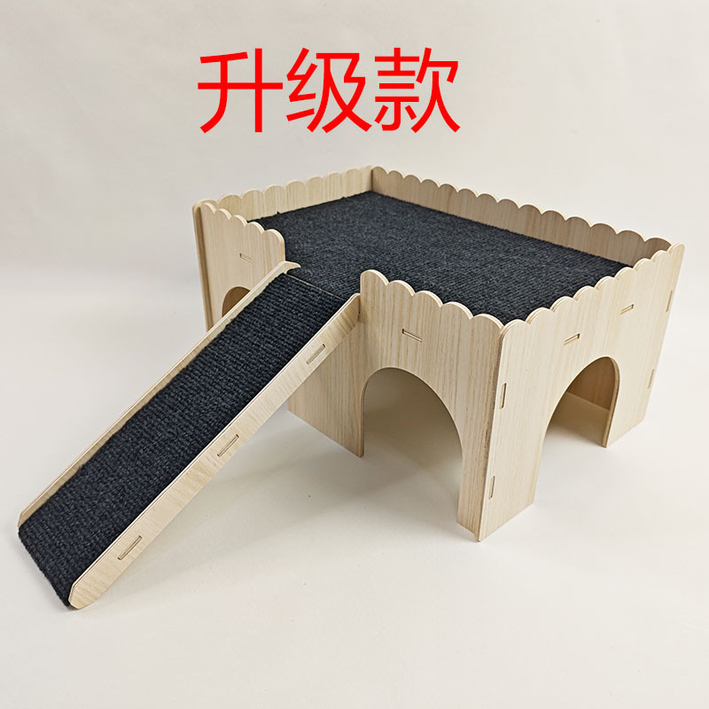 Solid Wood Squirrel Hamster Dutch Pig Nest Totoro Rabbit Golden Bear Small House Guinea Pig Hedgehog Small Pet Nest Sleeping Room