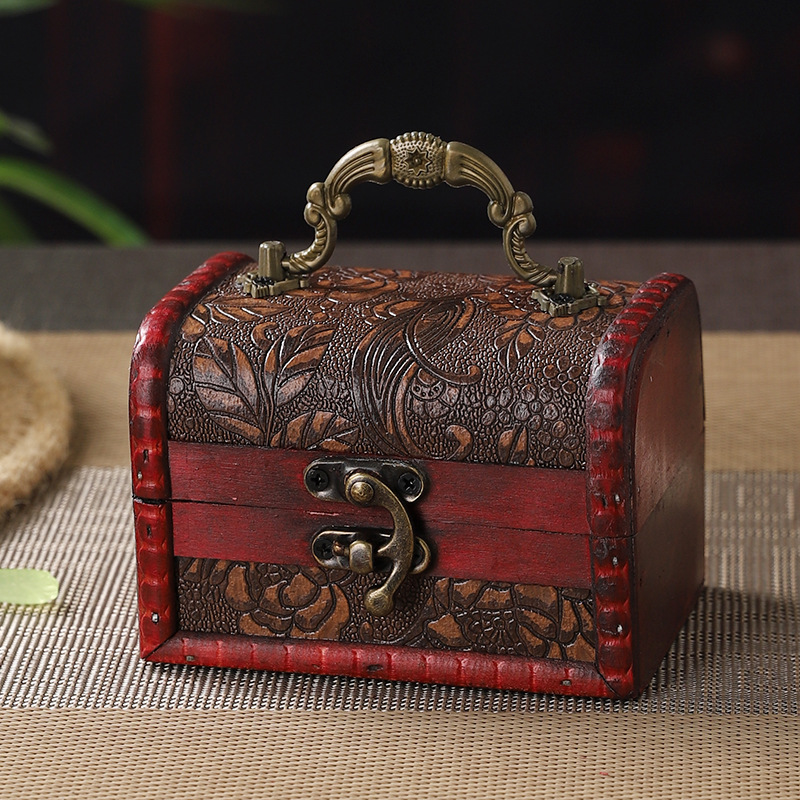 Vintage play jewelry storage box old portable jewelry jewelry box high-end handmade wedding candy gift box wholesale