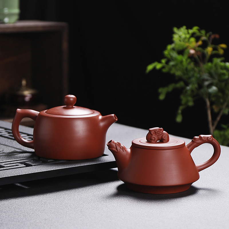 Raw ore purple clay teapot handmade cinnabar teapot Xi Shi pot filter large capacity teapot ceramic tea set antique pot
