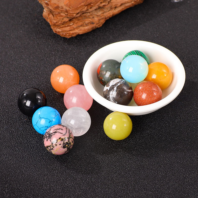 Cross-Border 2cm non-porous ball natural pink crystal Amethyst Red agate diy jewelry accessories ball feng shui ornaments