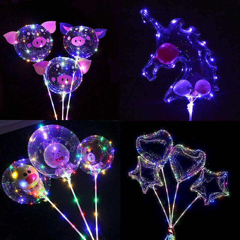 Net red night market stall wave ball leather wholesale 18 inch 24 inch luminous transparent love wave ball wholesale