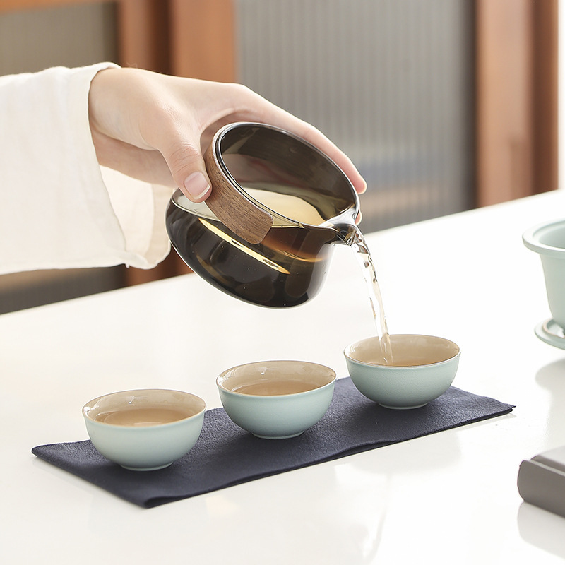 Portable Travel Tea Set Small Set Express Cup Outdoor Camping Kung Fu Teapot Business Activity Gift LOGO