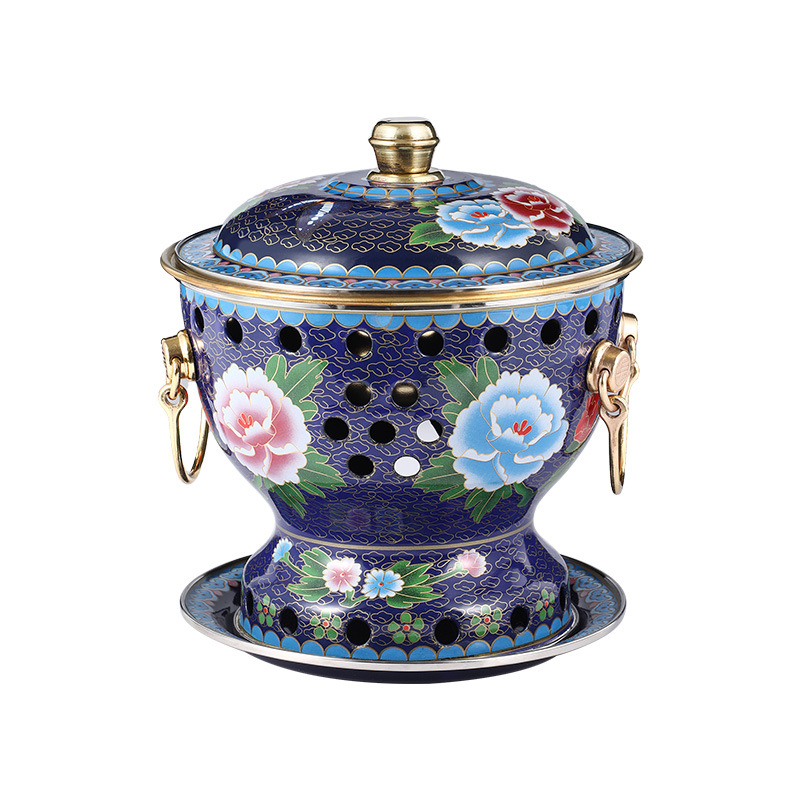 Cloisonne single small copper pot commercial alcohol small fat beef hot pot meal red copper hot pot enamel color copper pot