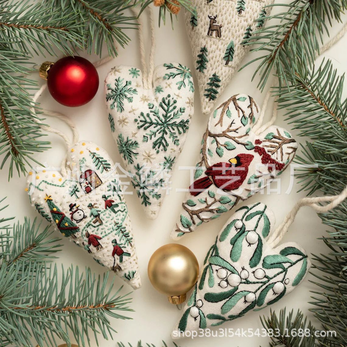 Cross Border DIY Heart Shaped Hand Embroidered Christ Heart Embroidery Christmas Kit