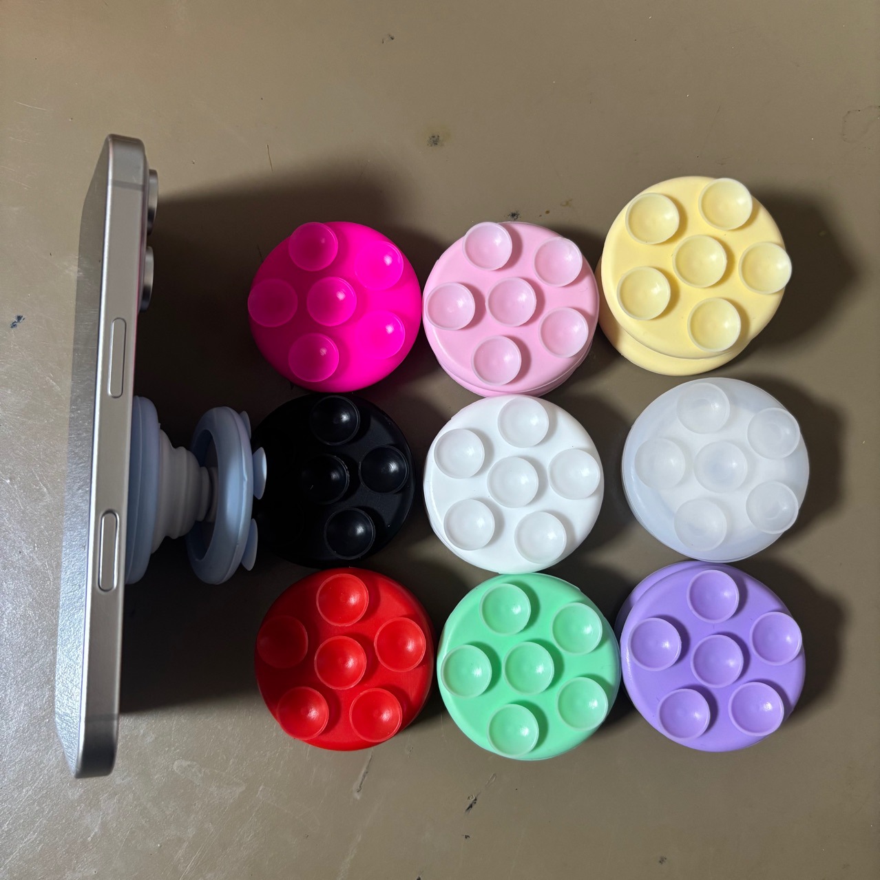 New Mobile Phone Double-Sided Suction Cup Holder Detachable Telescopic Folding Replaceable Suction Cup Desktop Support Mobile Phone Holder