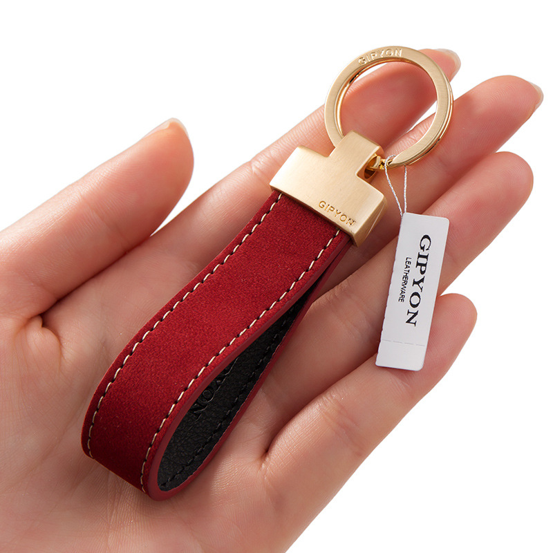 Feeling hand rope cowhide simple key chain pendant personalized car chain ring for men and women couples hanging stars