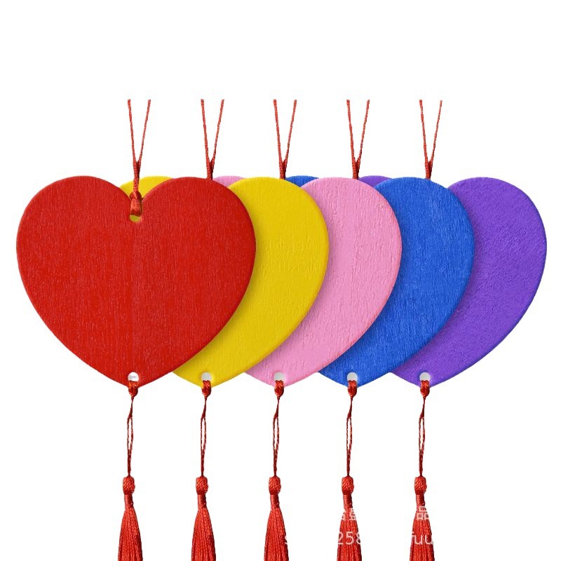 Color love solid wood wish card blessing card creative tag printable LOGO temple scenic message card handwritten