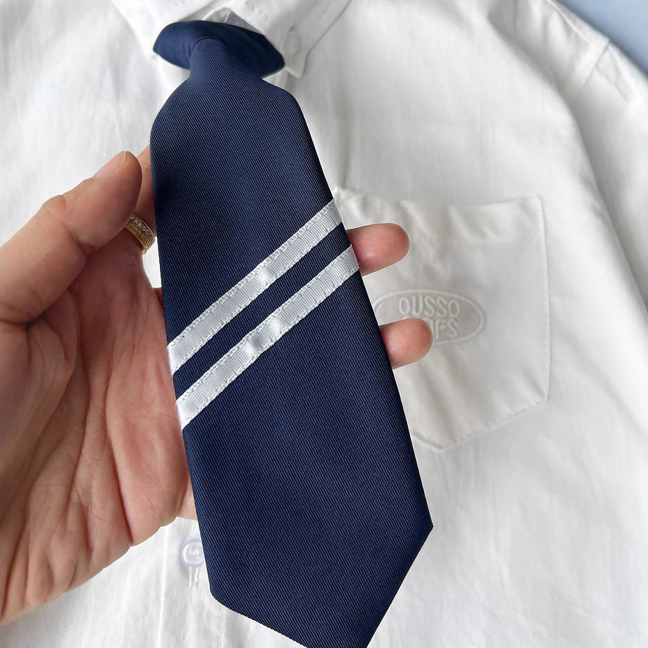 2025 New Autumn Children's Clothing for Older Children Jk Preppy Style Fashionable Boy Tie Class Uniform Kindergarten Uniform Shirt Wholesale