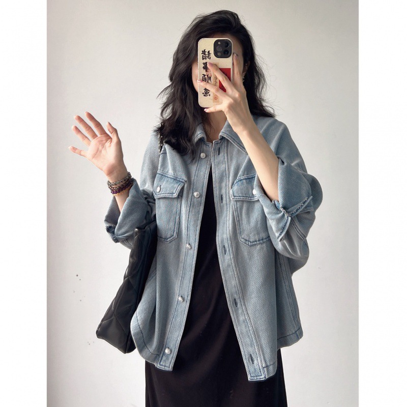 Джинсовая куртка для женщин в осеннем стиле, свободная, корейская, модная, универсальная, ретро