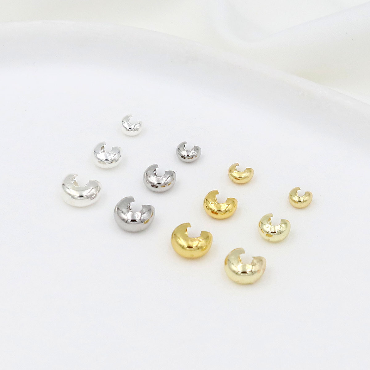 Bao 18K real gold electroplated copper c-type open bead positioning bead beaded crescent buckle positioning buckle accessories B94