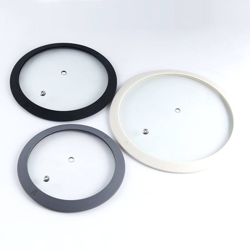 G-Shaped Double-Hole Pot Lid with Heightened Glass Silicone Transparent Curved Tempered Cover, Splash-Proof and Explosion-Proof