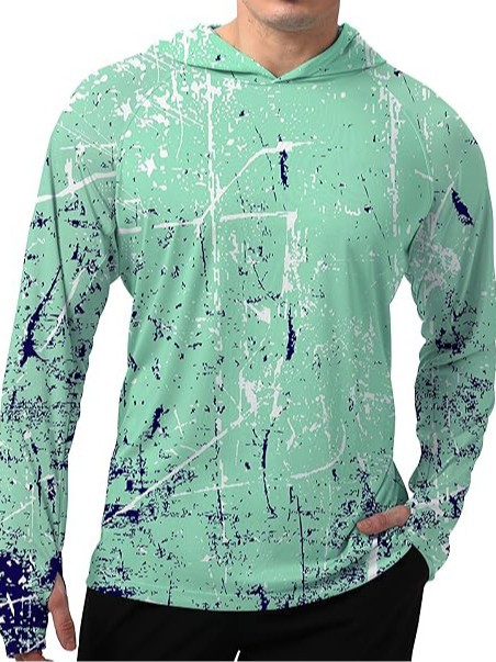 Summer Men's Quick-Drying Anti-Uv Ultra-Thin Ice Silk Running, Fishing and Travel Bionic Camouflage Hooded Outdoor Sun Protection