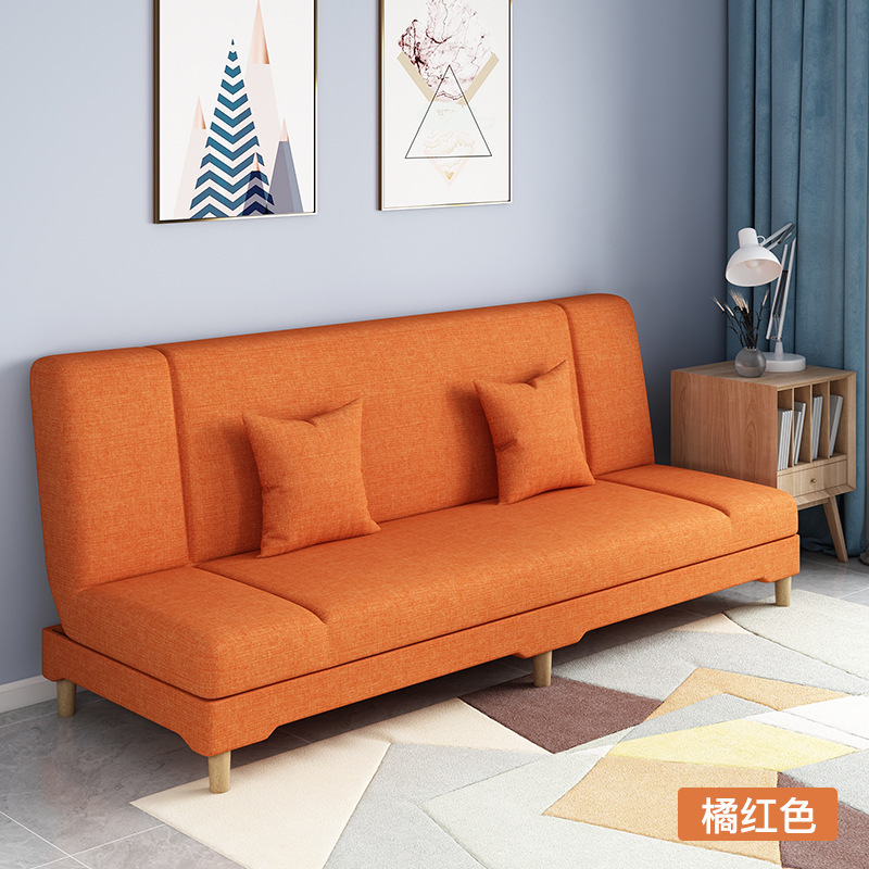 Sofa for Small Living Room 2024 New Model Straight Sofa Solid Wood Simple Rental Room Reclining and Sleeping Fabric Sofa