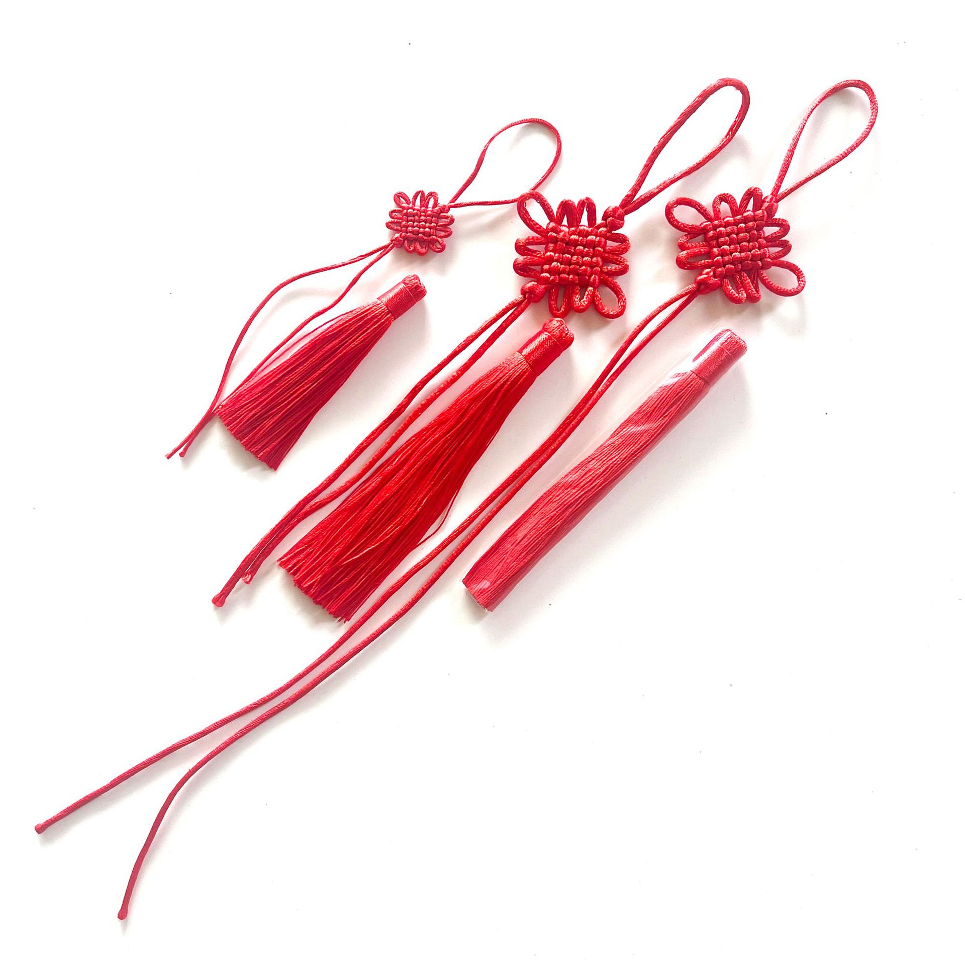 Small Chinese Knot Handmade DIY No. 5 Thread 6 Spool Car Pendant 8 Spool Gold Edge Knot Wealth Knot Decorative Semi-Finished Product Accessories