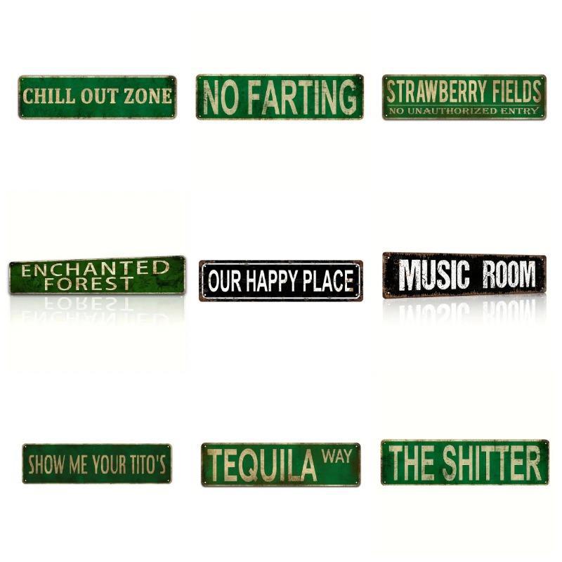 Cross-border hot selling factory direct selling 10x 40 tin painting American bar retro background wall decoration hanging painting