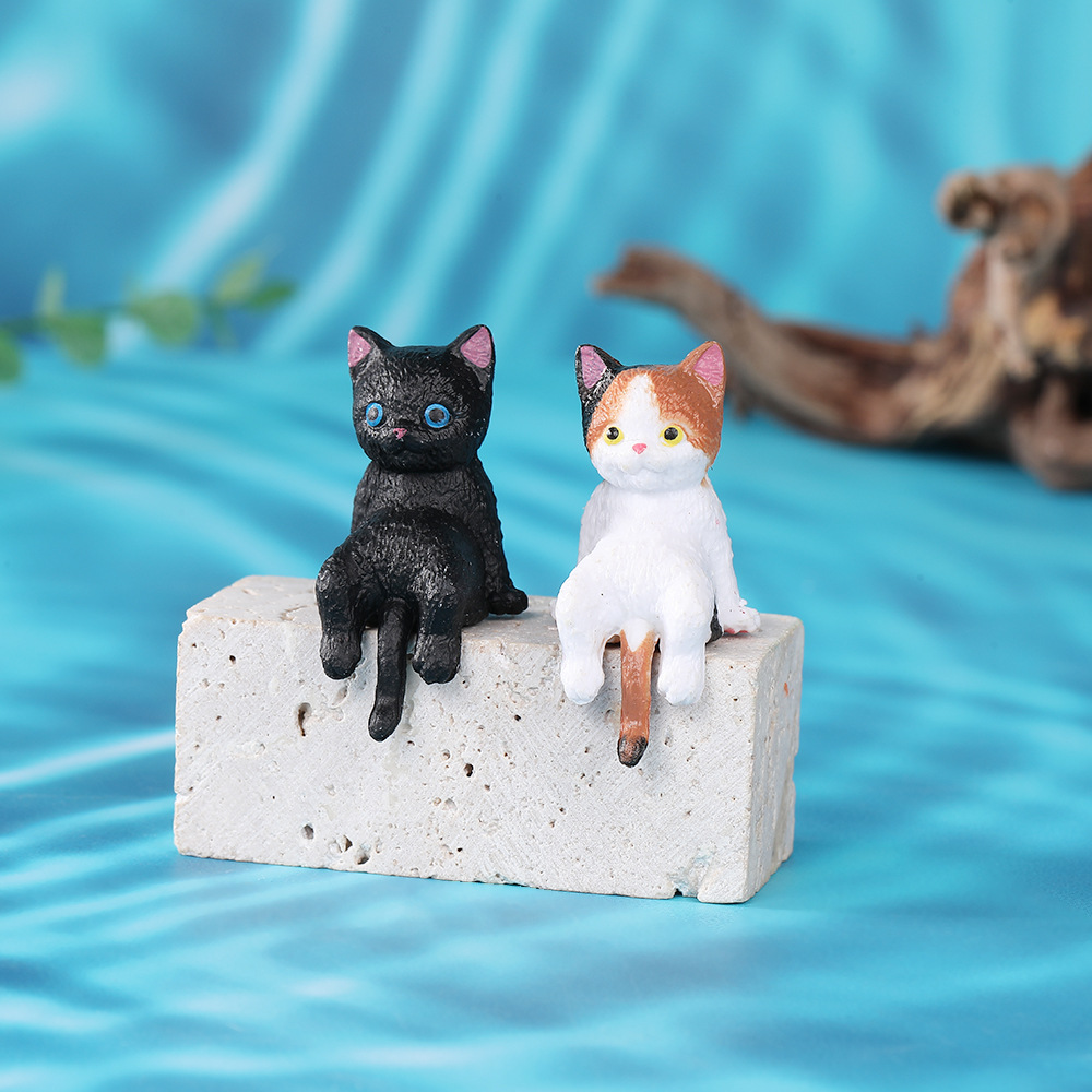 Japanese new style personalized PVC edge cat fish tank landscaping decoration micro landscape beach accessories gardening ornaments wholesale