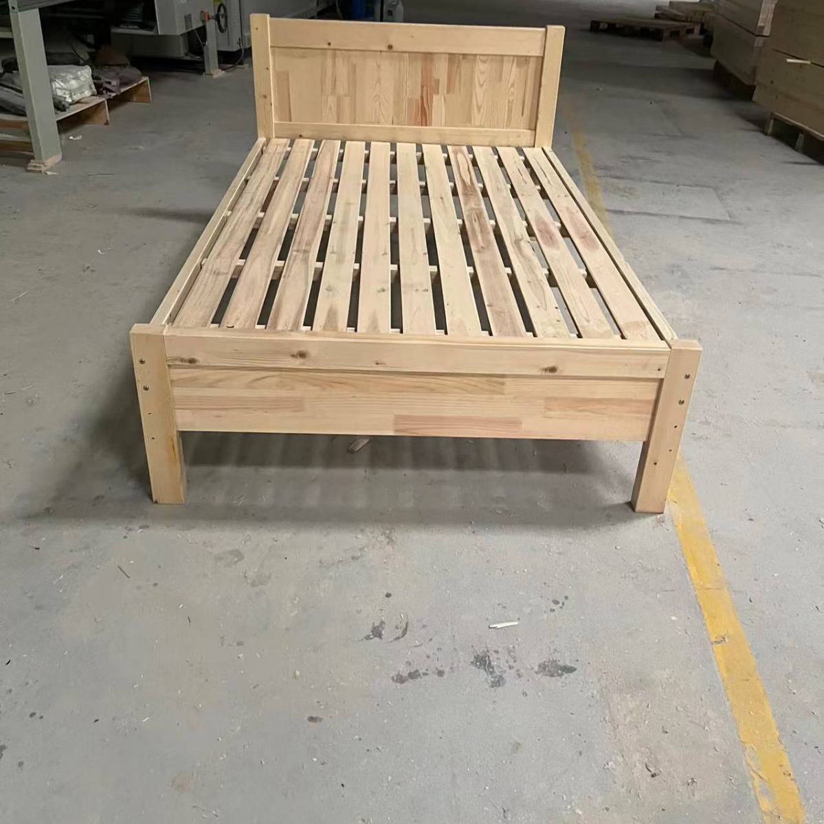 Cheap Wholesale Solid Wood Bed 1.5m Pine Double Bed 1.2m Simple and Simple 1m Single Bed Factory Direct Sale