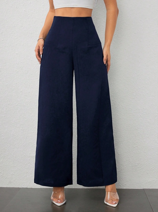 2025 Cross-Border European and American Amazon Autumn New Women's Fashion Commuter Casual Drape Slimming Wide-Leg Pants Long Pants