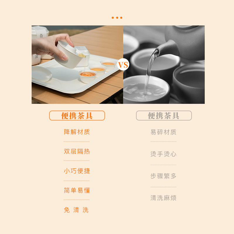 Disposable Kung Fu Tea Cup Portable Tea Travel Tea Box suit Portable Travel Tea Student Disposable Outdoor Tea Set