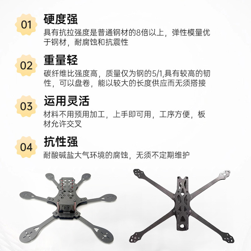 3K Carbon Fiber Drone Rack Carbon Fiber Drone Accessories Double-Sided Precision Cutting Carbon Fiber Composite Material Manufacturer