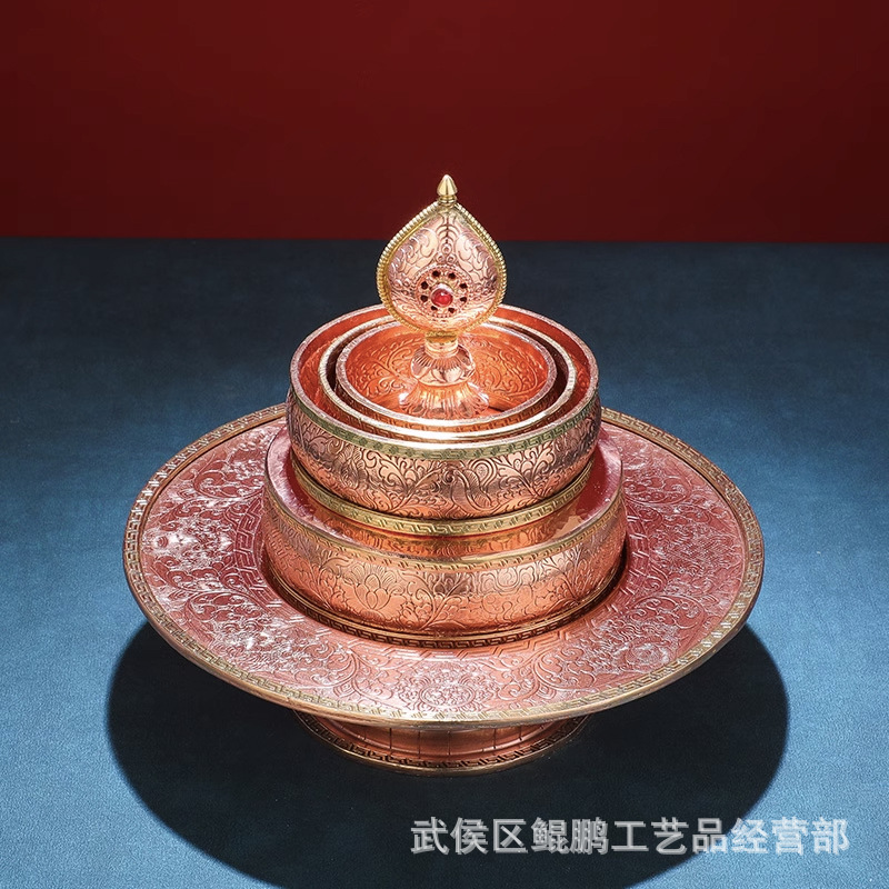 For Manza plate copper imitation Nepal handmade hammered Manza tea Luo Xizang tantric Manda plate Manza repair plate full set