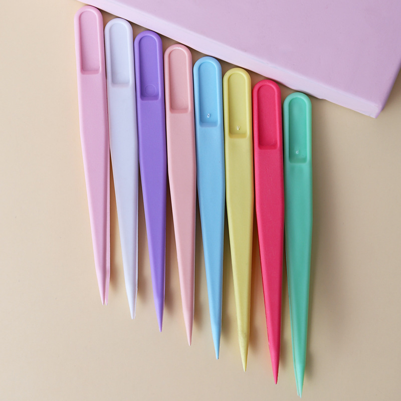 Пластиковые пинцеты для рукоделия укрепленные цветные пинцеты с наклейками прямые канцелярские игрушки