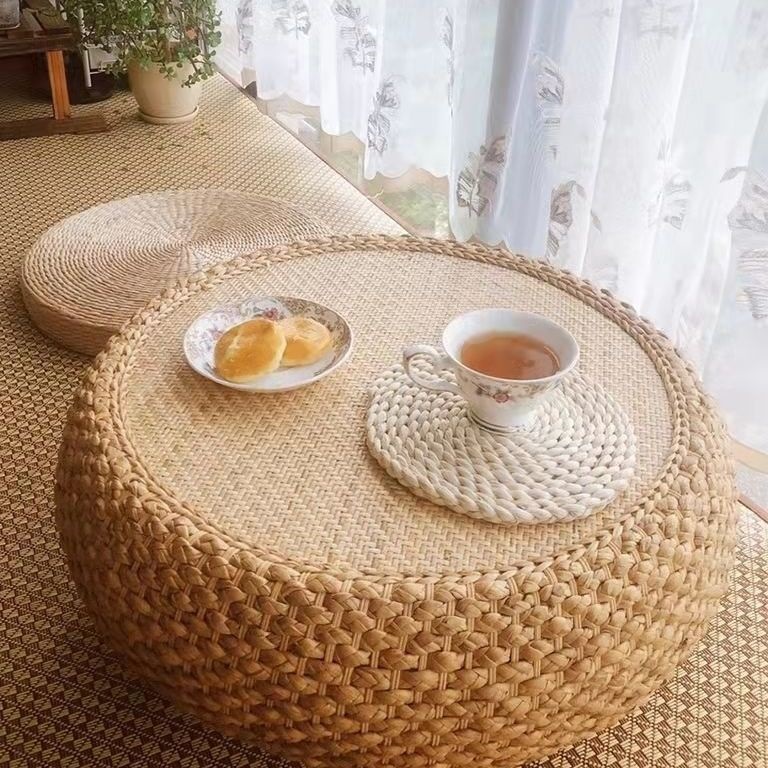 Straw Bay Window Table, Tatami Small Coffee Table, Japanese Simple Kang Table, Floor Table, Low Table, Solid Wood Window Sill Table, Computer Free Shipping