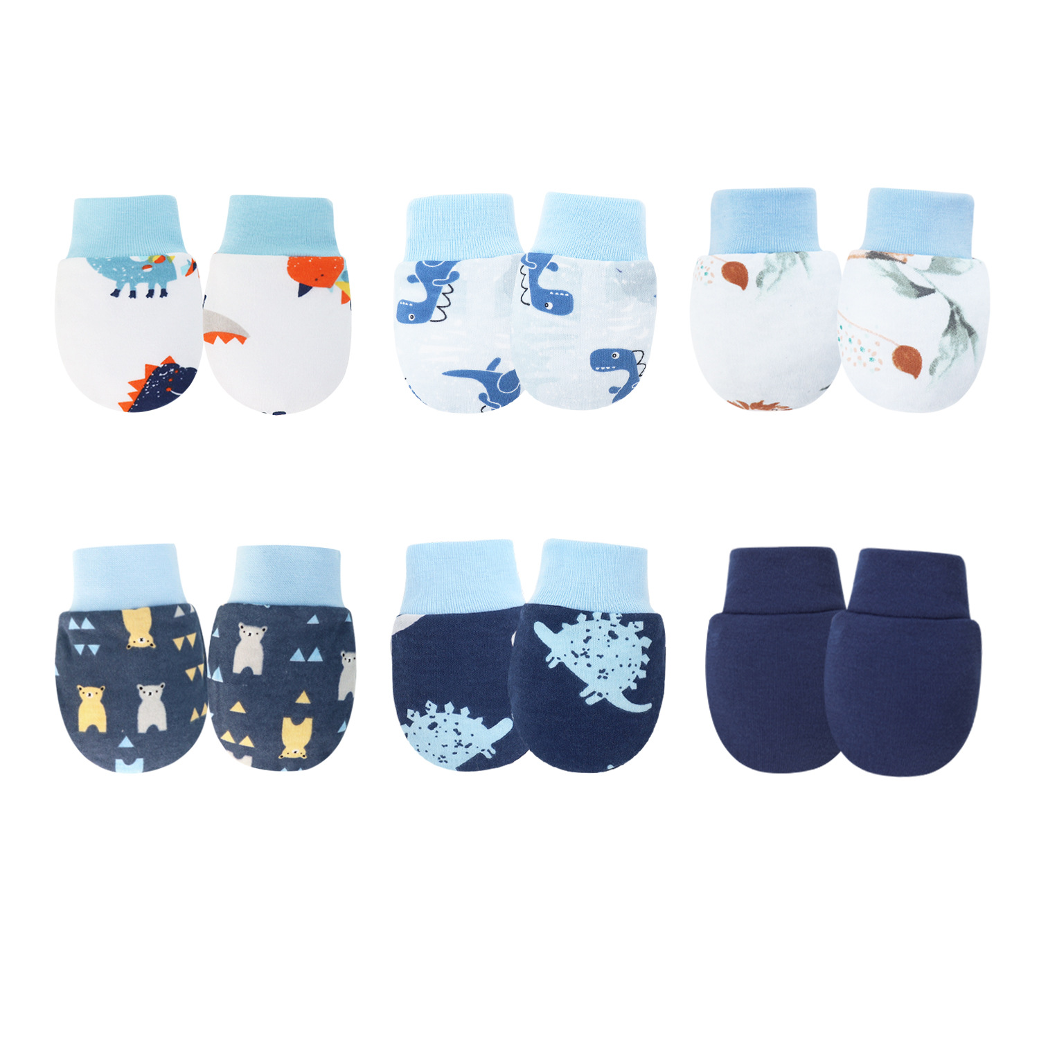 Spring, summer, autumn and winter baby anti-scratch face gloves newborn baby cotton cartoon gloves warm single layer gloves