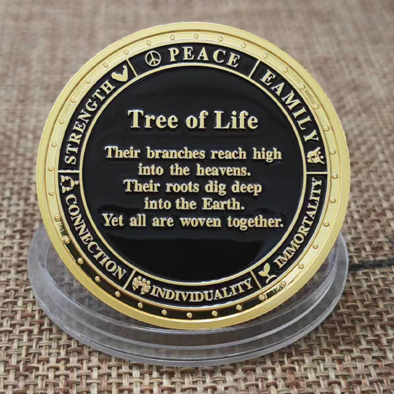 Cross-Border Overseas Trade Supply Genesis Tree of Life Commemorative Coins Metal Crafts Coins Badges Gold Coins