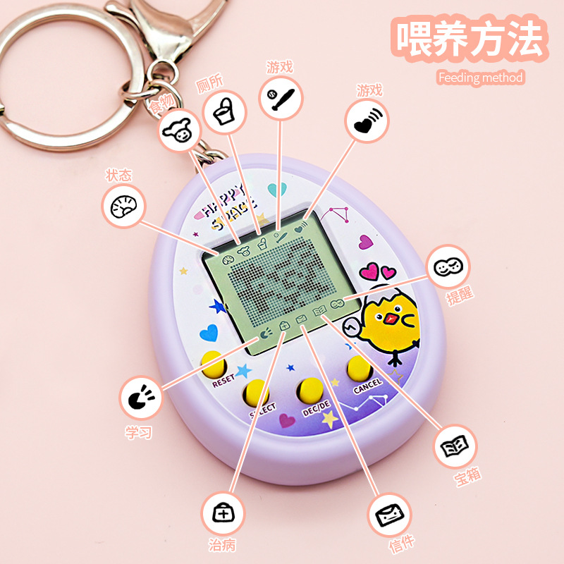 Internet Celebrity Pet Game Console Electronic Pet Machine Nostalgic Toy Student Children Mini Cute Keychain Pendant