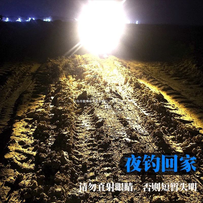 Night fishing lamp laser light strong light fishing lamp purple light table fishing blue light four light source fishing fish charging flashlight Jane other