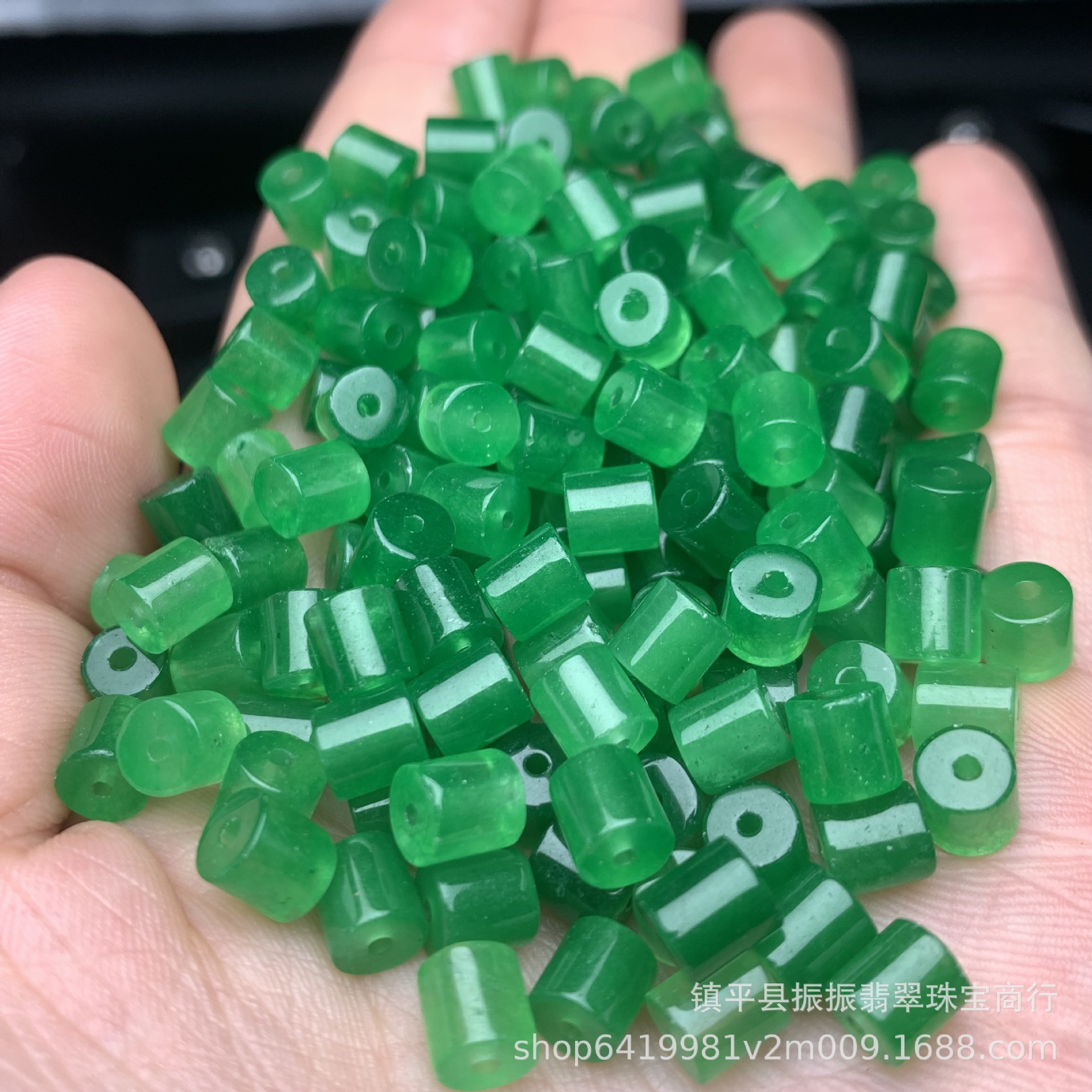 Jadeite Basha Mountain Jade Three Colors 6×6 Barrel Beads DIY Straight Bead Bracelet Necklace Jade Accessories Stone Jewelry Loose Beads Wholesale