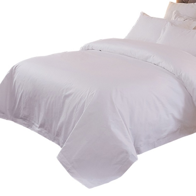 Five-Star Hotel Linen 80 Count Quilt Cover Bed Sheets White Pure Cotton Simple Hotel Bed Quilt Cover Four-Piece Set Manufacturer