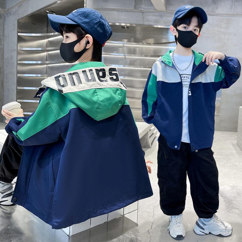 Boys' Color-matching Coat 2025 Autumn New Style Mid-large Children's Spring and Autumn Internet-famous Windbreaker Boys' Top Trendy Jacket