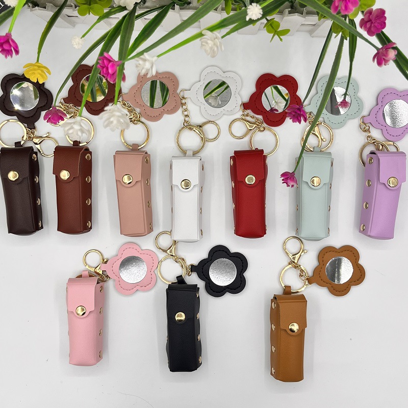 Pu Leather Floral Lipstick Bag, Compact and Portable, Countryside Style Lipstick, Wild Countryside Style Travel and Vacation Bag Pendant