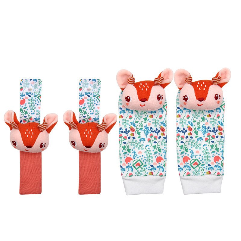 Baby cartoon animal wrist bell rattle socks new baby wrist strap socks suit CPC CE EN
