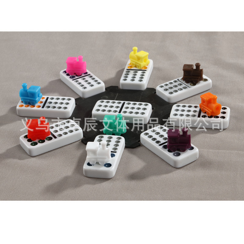 Пластиковые домино черные восьмиугольные большие частицы локомотив собранные строительные блоки