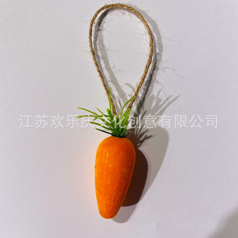 Cross-border New Easter Carrot Easter Decorations Flocking Carrot Easter Bunny Turnip