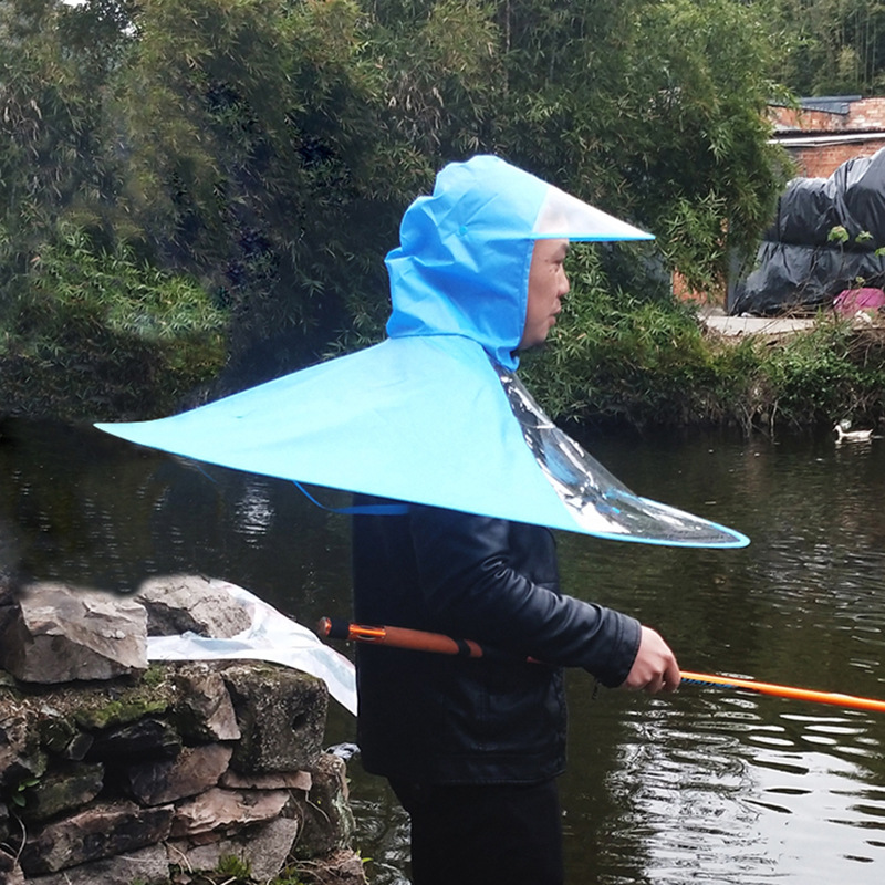 【Xinyiqi】Ufo Raincoat Adult Fishing Umbrella Outdoor Cape Boneless Handleless Umbrella Hat Specifically for Fishing