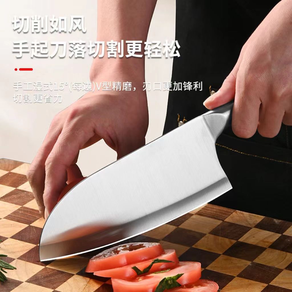 New All Steel Kitchen Knife Household Kitchen Knife Sharp Stainless Steel Meat Knife Women's Special Chopper