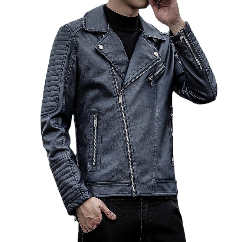 Men's leather jacket casual autumn and winter new leather jacket youth handsome motorcycle pu jacket casual men's jacket fashion