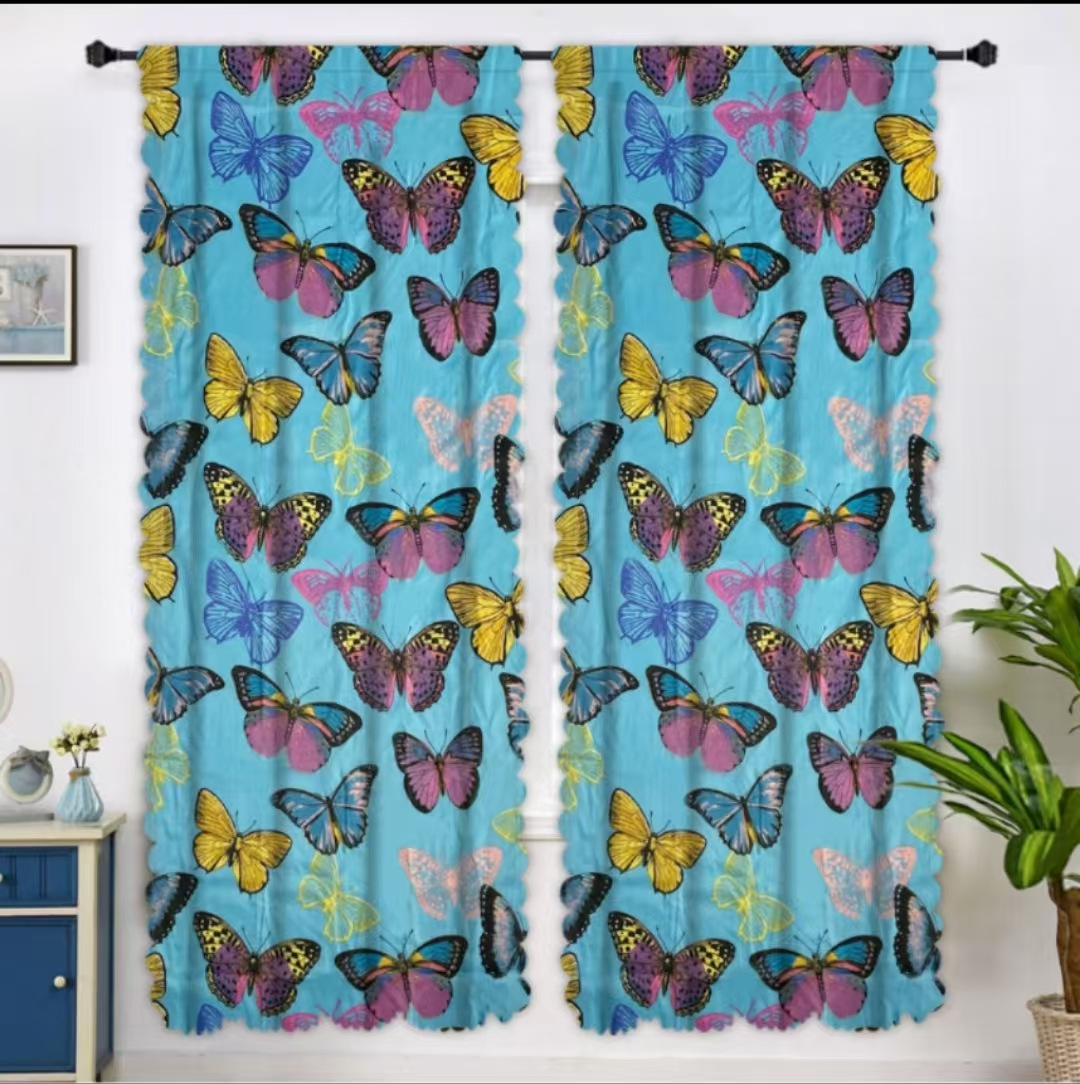 Cross-Border Exclusive Supply of New Printed Curtains with Perforations for Bedroom and Living Room, Blackout and Sunshade Fabrics, Home Wholesale, Full Blackout